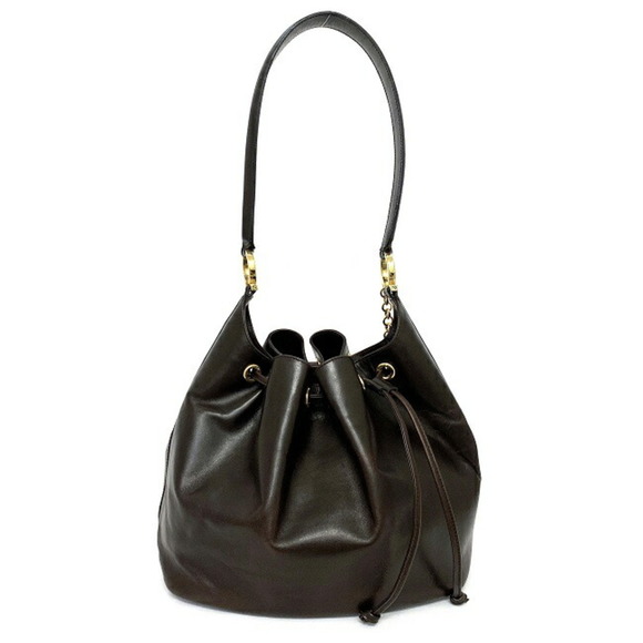 SALVATORE FERRAGAMO Ferragamo One Shoulder Bag Dark Brown Gancini DX-217658 Leat - Picture 2 of 10